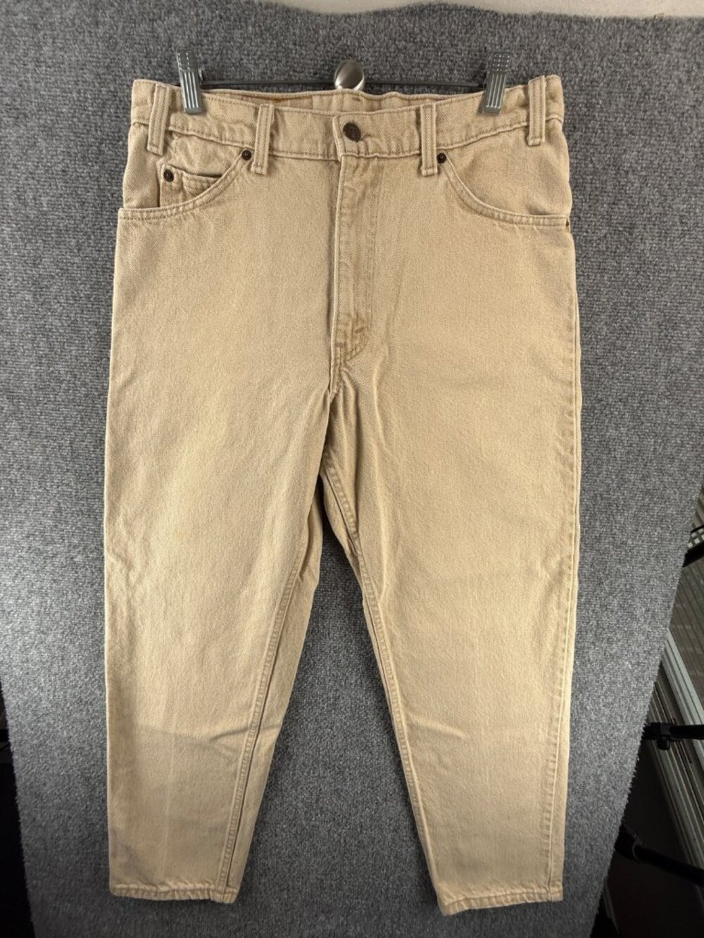 VTG Levis 550 Orange Tab Beige Denim Jeans 1996 USA Cotton Pockets ACTL 32X29.5 - Picture 2 of 16